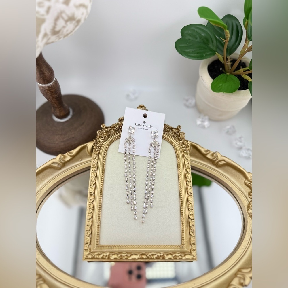 Kate Spade Silver-Tone Shimmy Fringe Earrings - Picture 2 of 10